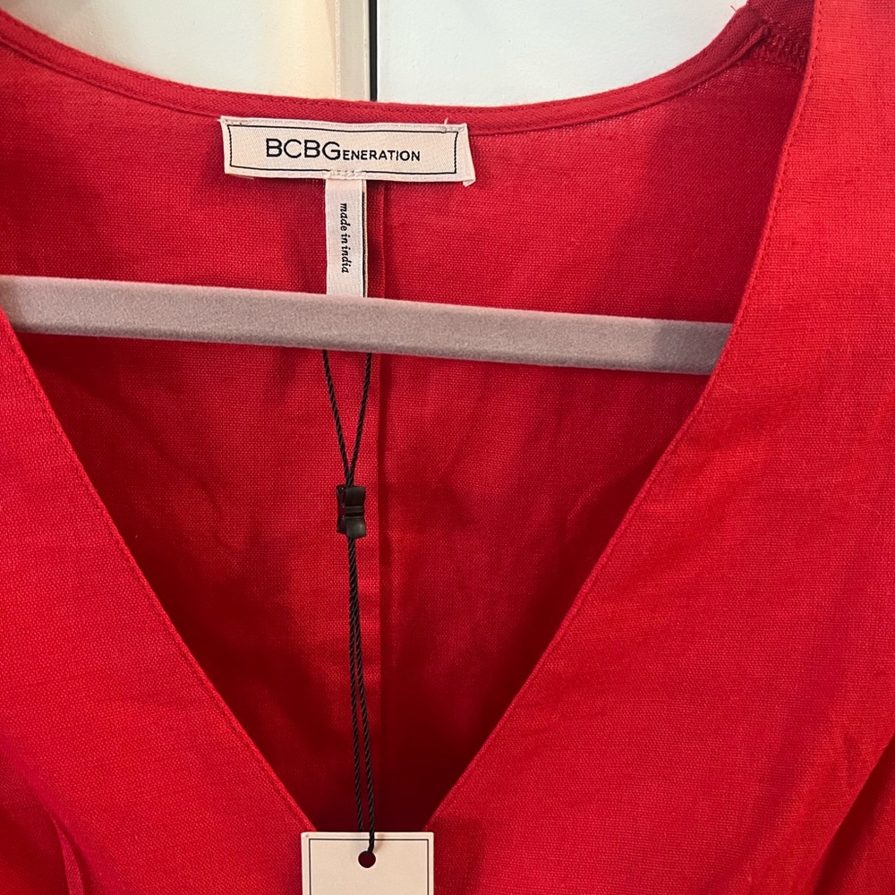 Red Button-Front Romper - Picture 8 of 8